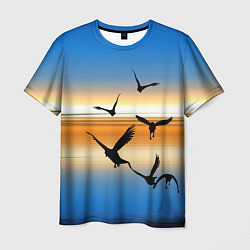 Футболка мужская Вороны на закате, цвет: 3D-принт