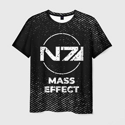 Футболка мужская Mass Effect с потертостями на темном фоне, цвет: 3D-принт