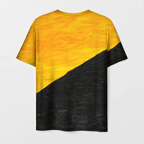 Мужская футболка Желто-черные масляные краски / 3D-принт – фото 2