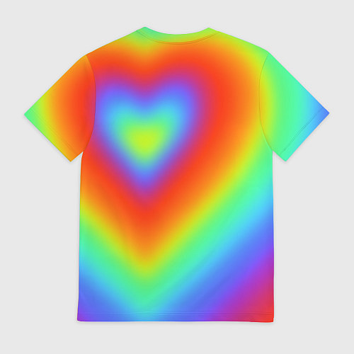 Мужская футболка Сердце - радужный градиент / 3D-принт – фото 2