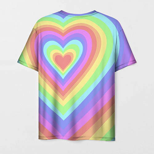 Мужская футболка Сердце - пастельные цвета / 3D-принт – фото 2