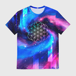Футболка мужская Coldplay неоновый космос, цвет: 3D-принт