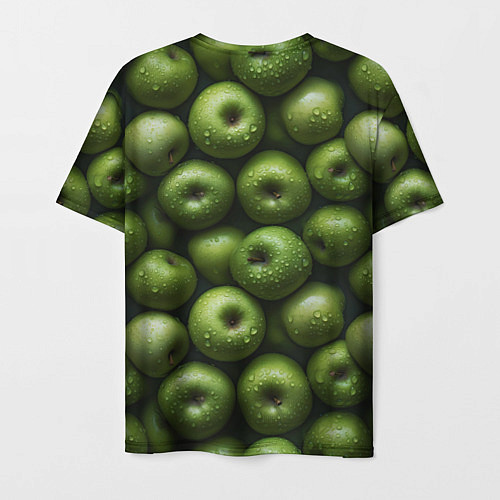 Мужская футболка Сочная текстура из зеленых яблок / 3D-принт – фото 2