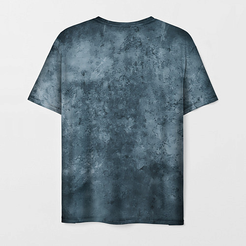 Мужская футболка С акулой в стиле Арт на синем мраморе / 3D-принт – фото 2