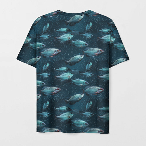 Мужская футболка Текстура из рыбок / 3D-принт – фото 2