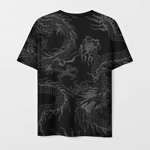 Мужская футболка Одинокий самурай и дракон / 3D-принт – фото 2