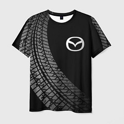 Мужская футболка Mazda tire tracks