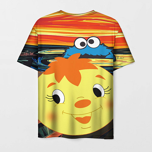 Мужская футболка Коржик куки монстр и колобок пародия на крик Мунка / 3D-принт – фото 2