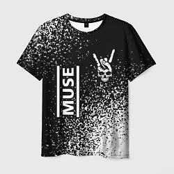 Футболка мужская Muse и рок символ на темном фоне, цвет: 3D-принт
