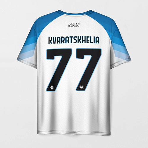 Мужская футболка Хвича Кварацхелия Наполи форма гостевая / 3D-принт – фото 2