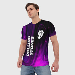 Футболка мужская Rolling Stones violet plasma, цвет: 3D-принт — фото 2