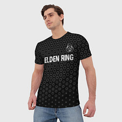 Футболка мужская Elden Ring glitch на темном фоне: символ сверху, цвет: 3D-принт — фото 2