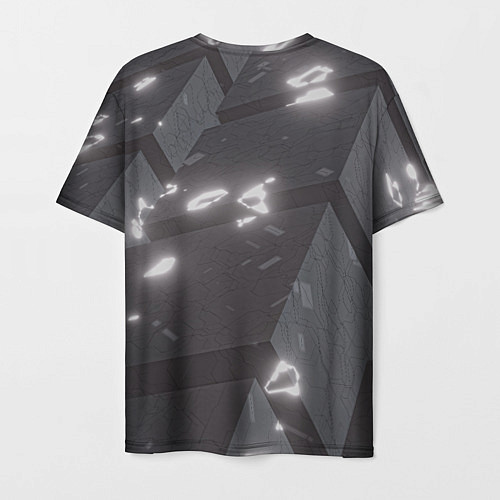 Мужская футболка Серые кубы с сигилами / 3D-принт – фото 2