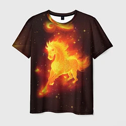 Футболка мужская Огненный конь мчится, цвет: 3D-принт