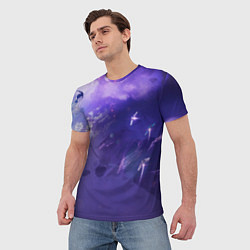 Футболка мужская Фиолетовый необъятный космос, цвет: 3D-принт — фото 2