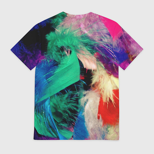 Мужская футболка Неоновые перья павлина / 3D-принт – фото 2