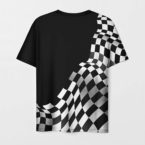 Мужская футболка Fiat racing flag / 3D-принт – фото 2