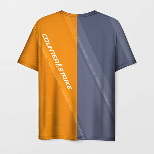 Мужская футболка Counter Strike 2 Blue Orange Pattern / 3D-принт – фото 2