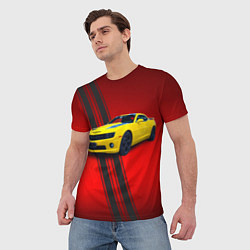 Футболка мужская Спортивный американский автомобиль Chevrolet Camar, цвет: 3D-принт — фото 2