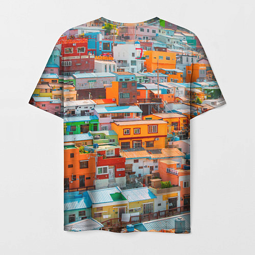 Мужская футболка Красочный Камчхон-дон в городе Пусан / 3D-принт – фото 2