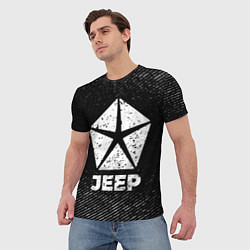 Футболка мужская Jeep с потертостями на темном фоне, цвет: 3D-принт — фото 2