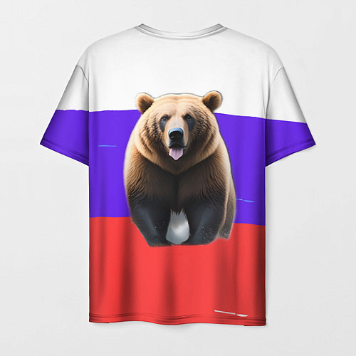 Мужская футболка Медведь на флаге / 3D-принт – фото 2