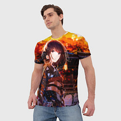 Футболка мужская Девушка в кимоно, цвет: 3D-принт — фото 2