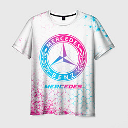 Футболка мужская Mercedes neon gradient style, цвет: 3D-принт