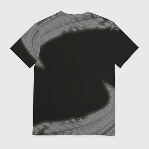 Мужская футболка BYD в стиле Top Gear со следами шин на фоне / 3D-принт – фото 2