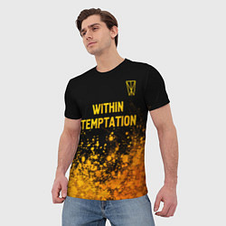 Футболка мужская Within Temptation - gold gradient: символ сверху, цвет: 3D-принт — фото 2