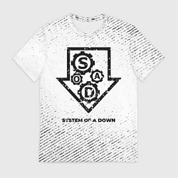 Футболка мужская System of a Down с потертостями на светлом фоне, цвет: 3D-принт