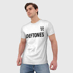 Футболка мужская Deftones glitch на светлом фоне: символ сверху, цвет: 3D-принт — фото 2