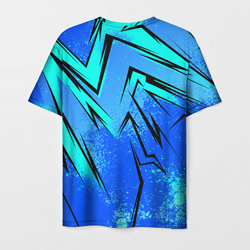 Мужская футболка Sport uniform - синие брызки / 3D-принт – фото 2