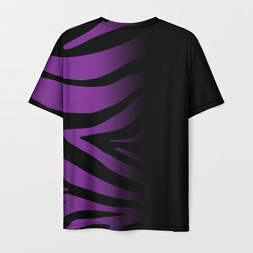 Мужская футболка Фиолетовый с черными полосками зебры / 3D-принт – фото 2