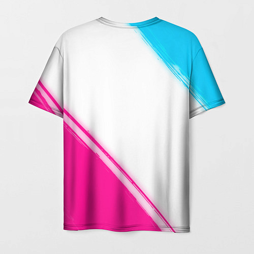 Мужская футболка Stray neon gradient style: надпись, символ / 3D-принт – фото 2