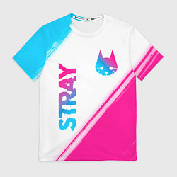 Футболка мужская Stray neon gradient style: надпись, символ, цвет: 3D-принт
