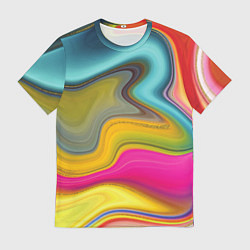 Мужская футболка Волны цвета