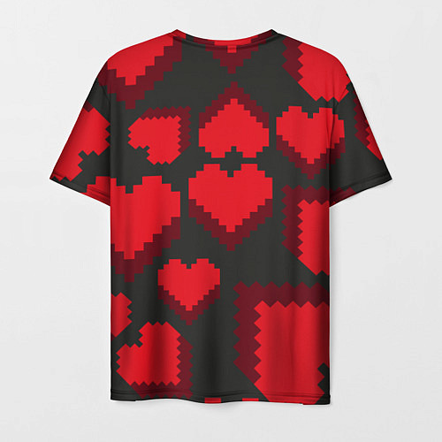 Мужская футболка Pixel hearts / 3D-принт – фото 2