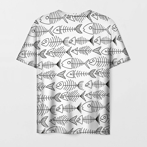 Мужская футболка Рыбные скелетики / 3D-принт – фото 2