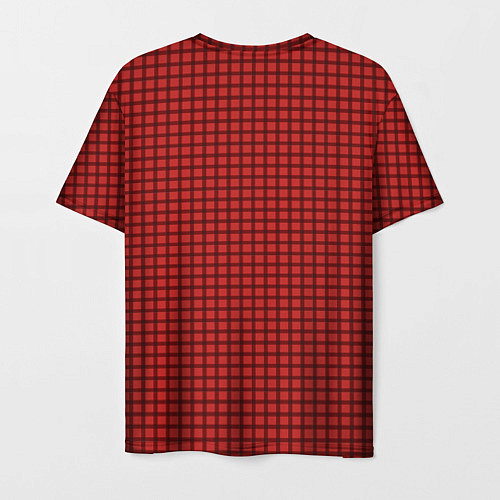 Мужская футболка Мелкая красная клетка / 3D-принт – фото 2
