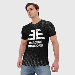 Футболка мужская Imagine Dragons с потертостями на темном фоне, цвет: 3D-принт — фото 2