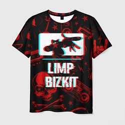 Футболка мужская Limp Bizkit rock glitch, цвет: 3D-принт