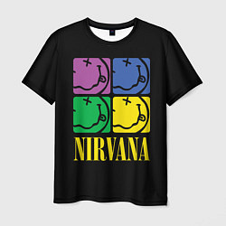 Футболка мужская NIRVANA - смайлы, цвет: 3D-принт