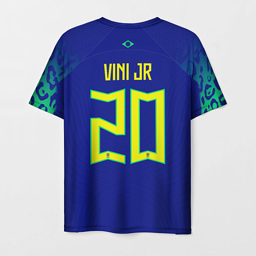Мужская футболка Винисиус Жуниор ЧМ 2022 сборная Бразилии гостевая / 3D-принт – фото 2
