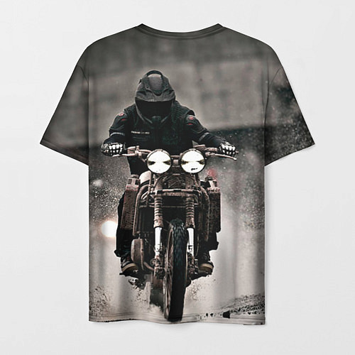Мужская футболка Мотоцикл в дождь / 3D-принт – фото 2