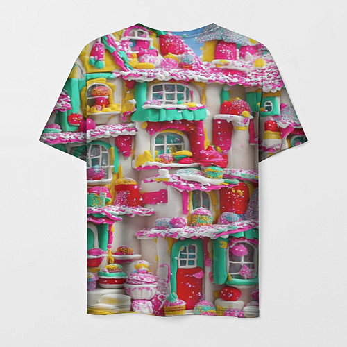Мужская футболка Домики из сладостей / 3D-принт – фото 2