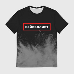 Футболка мужская Бейсболист - в рамке красного цвета, цвет: 3D-принт