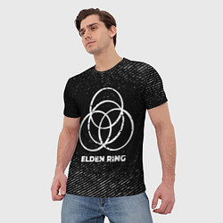 Футболка мужская Elden Ring с потертостями на темном фоне, цвет: 3D-принт — фото 2