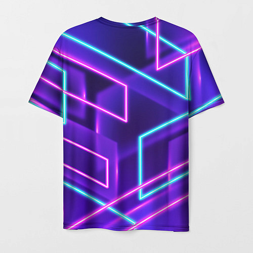 Мужская футболка Светящиеся разноцветные полосы / 3D-принт – фото 2
