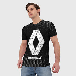 Футболка мужская Renault с потертостями на темном фоне, цвет: 3D-принт — фото 2